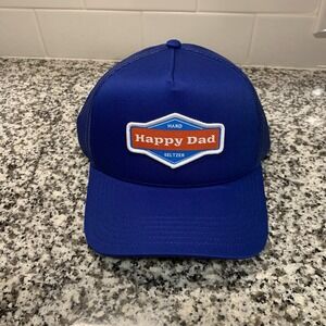 Happy Dad Hard Seltzer Trucker Hat Blue Mens Snapback Mesh Back BRAND NEW
